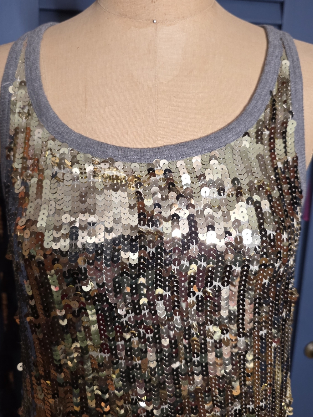 Dolce & Gabbana Gold Sequin Tank Mini Dress - Picture 3 of 16